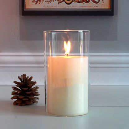 6.5Cm Glass Candle Holder Votive Vases Transparent Clear Glass Shade Straight Cylinder Glass Lamp Shade