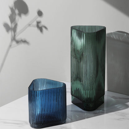 Vertical Pattern Glass Vase