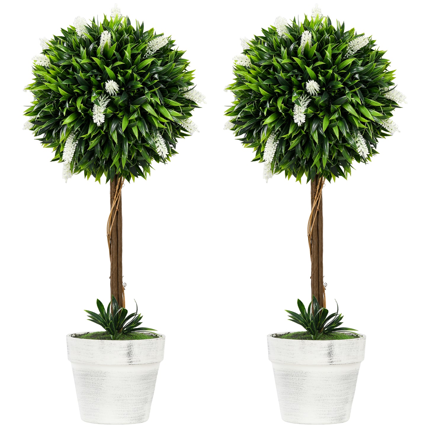 Artificial Ball Trees With White Flower