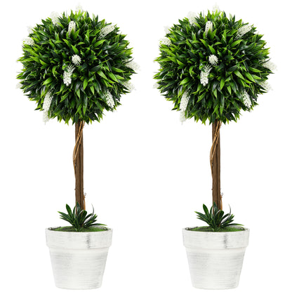Artificial Ball Trees With White Flower