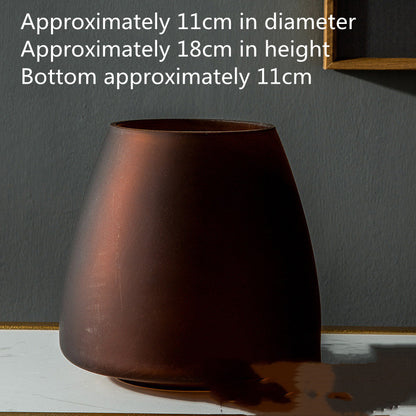 Frosted Coffee Color Vase
