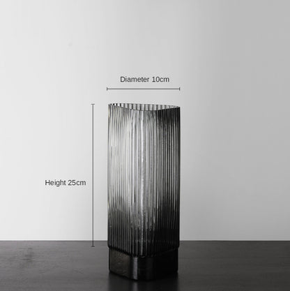 Vertical Pattern Glass Vase
