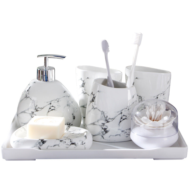 Marble Ceramic Bathroom Set