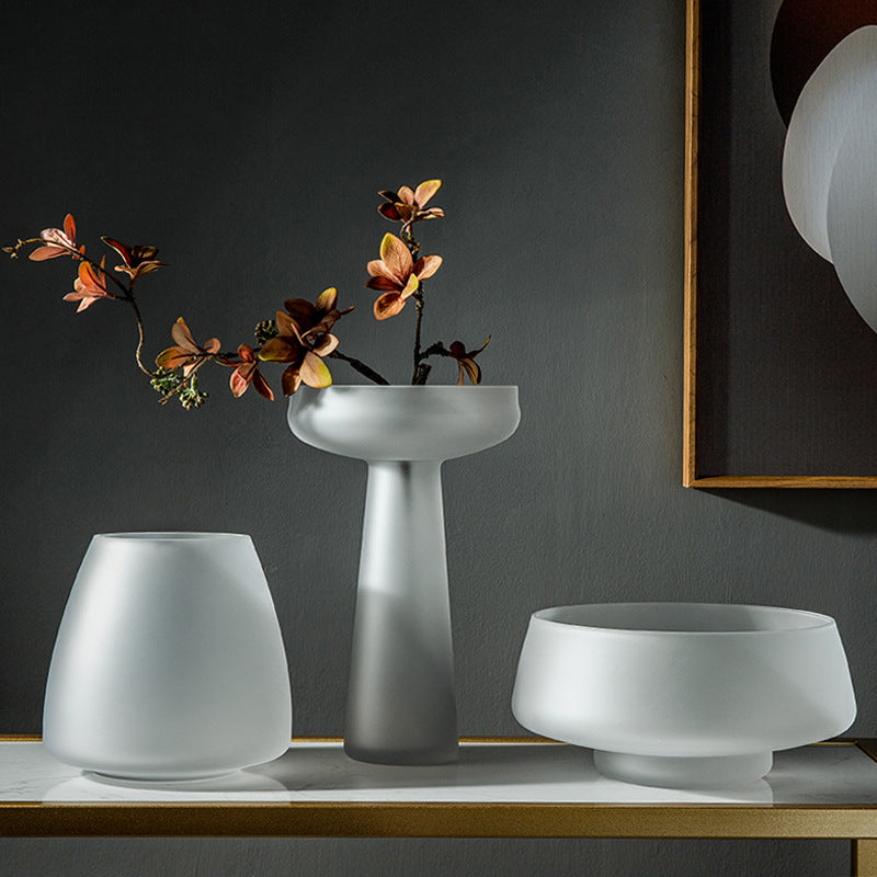 Frosted Coffee Color Vase