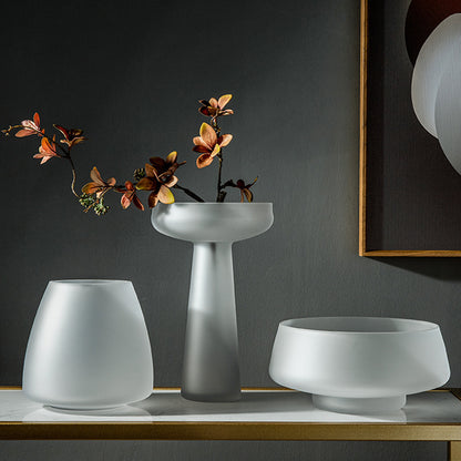 Frosted Coffee Color Vase