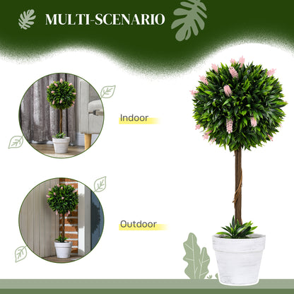 Artificial Ball Trees With Pink Flower