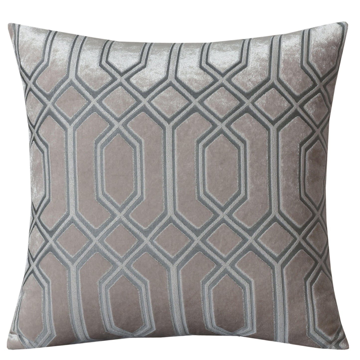 Two Pack Champagne Geometric Decorative Cushions