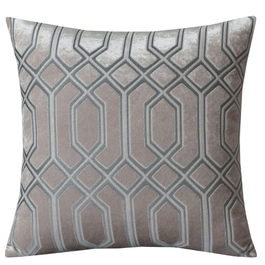 Two Pack Champagne Geometric Decorative Cushions