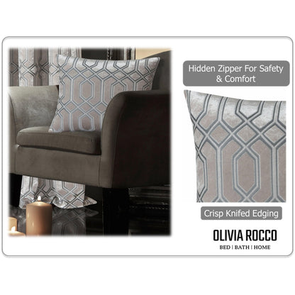 Two Pack Champagne Geometric Decorative Cushions