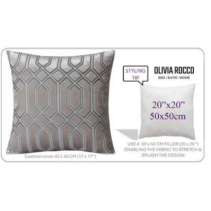 Two Pack Champagne Geometric Decorative Cushions