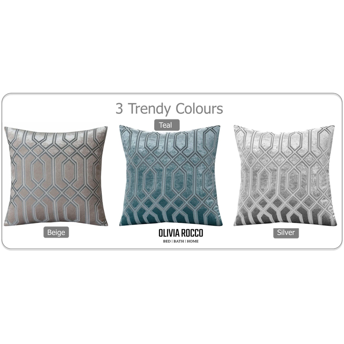 Two Pack Champagne Geometric Decorative Cushions