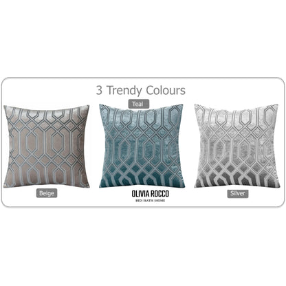 Two Pack Champagne Geometric Decorative Cushions