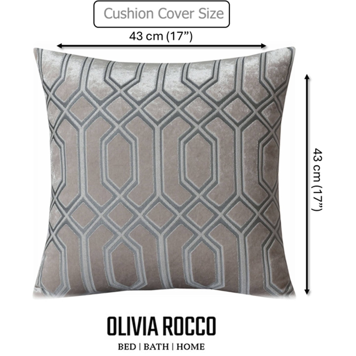 Two Pack Champagne Geometric Decorative Cushions