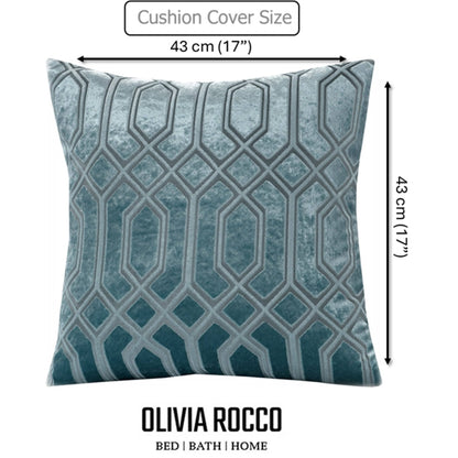 Teal Geometric Decorative Cushions